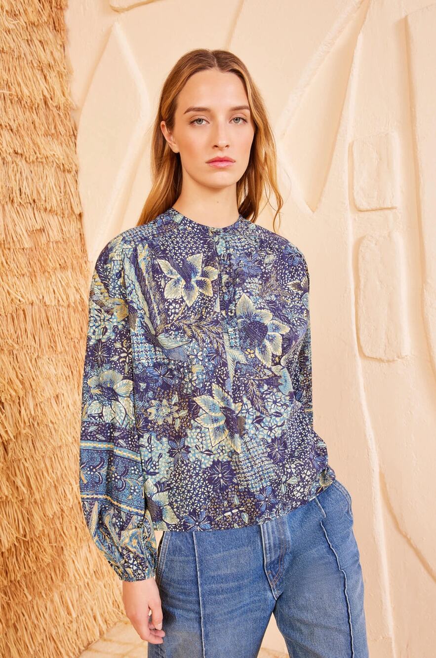Ulla Johnson Harlowe Blouse Portofino Blue Sz 0
